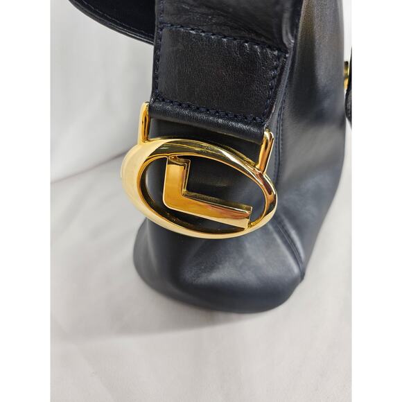 LANCEL VINTAGE BLACK LEATHER SHOULDER BAG – FRONT FLAP – MADE IN ITALY 10"x8"x4" - Picture 7 of 16